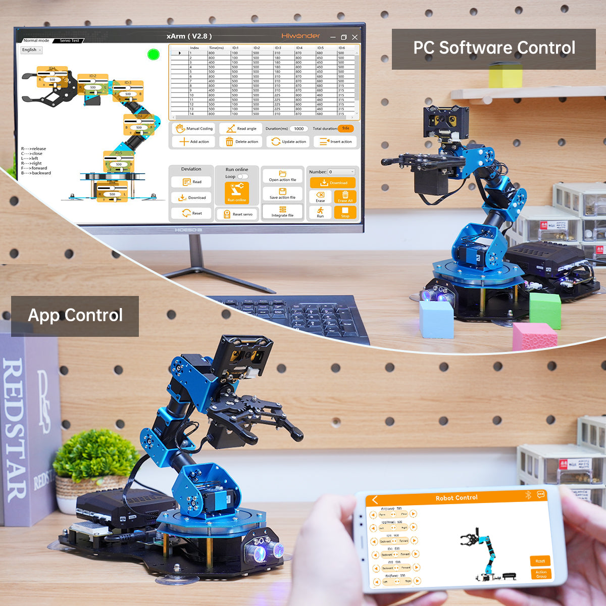 Hiwonder xArm AI Desktop Programmable Robot Arm with AI Vision & Voice Interaction, Supports Arduino, Scratch & Python, Sensor Expansion Hiwonder xArm AI Desktop Programmable Robot Arm with AI Vision & Voice Interaction, Supports Arduino, Scratch & Python, Sensor Expansion